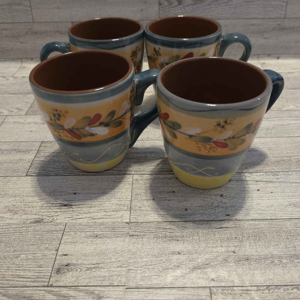 Set of 4 Mugs Gibson Elite Scroll Motif - Picture 4 of 6